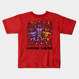 Lucha Libre Cats Kids T-Shirt